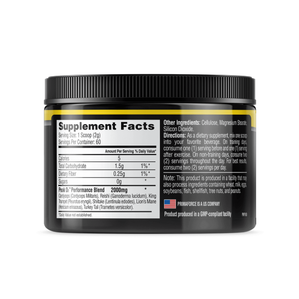 PrimaForce Peak o2 Facts