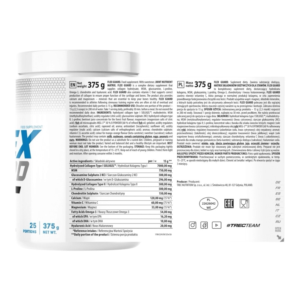 Flex Guard Joint Powder Trec Nutrition Info 375g
