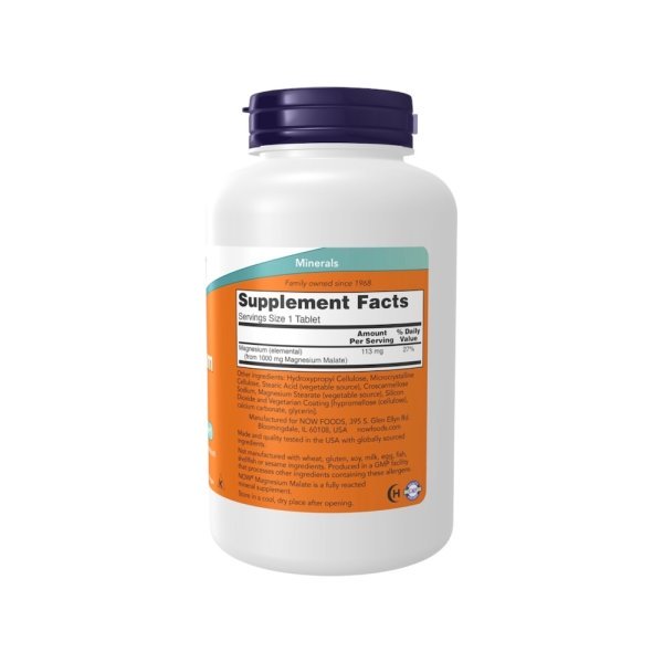 Magnesium Malate 1000g Now Foods Info 180 Tabs
