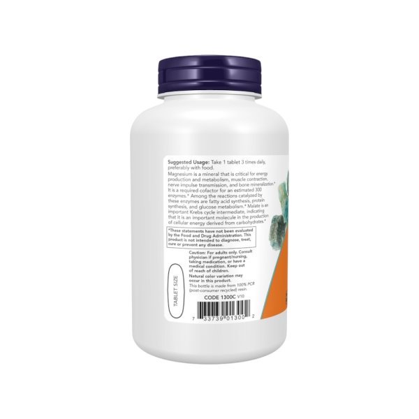 Magnesium Malate 1000g Now Foods Info2 180 Tabs