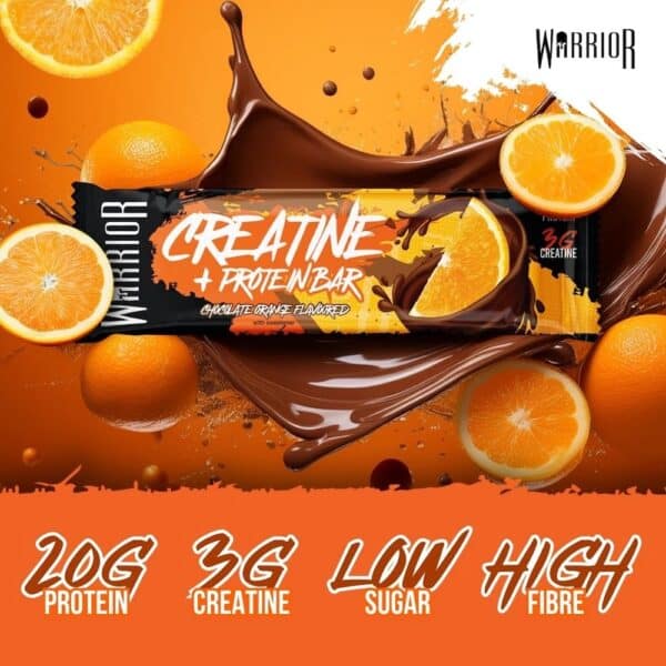 Chocolate Orange Warrior Creatine Protein Bar Info 75g