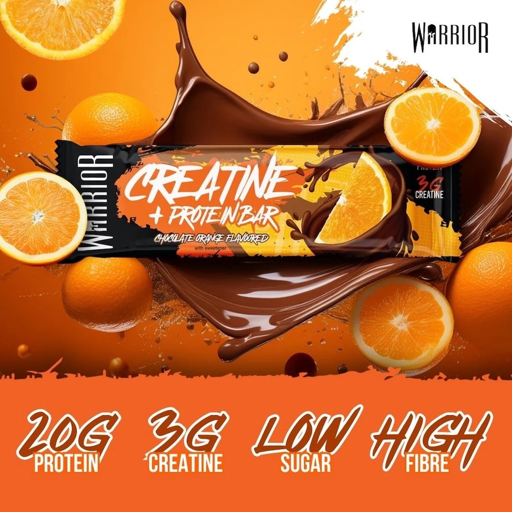 Chocolate Orange Warrior Creatine Protein Bar Info 75g Chocolate Orange Warrior Creatine Protein Bar Info 75g