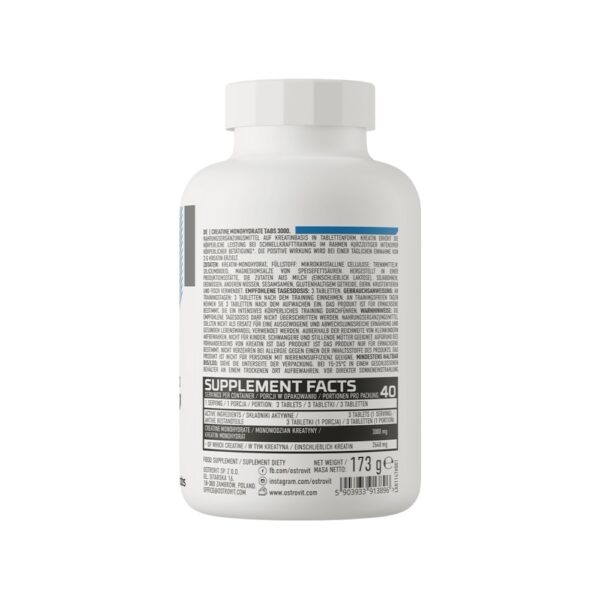 Creatine Monohydrate Tabs 3000 Info Ostrovit 120 Tabs