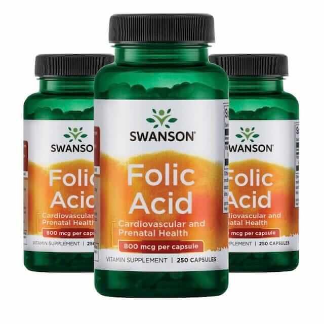 Folic Acid 800mcg 250 Capsules - Swanson - Fit Cookie