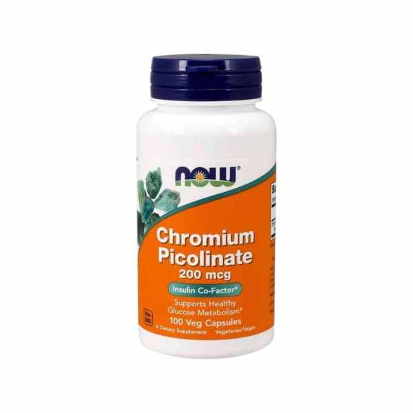 Chromium Picolinate Now Foods 200mcg 100 Veg Caps