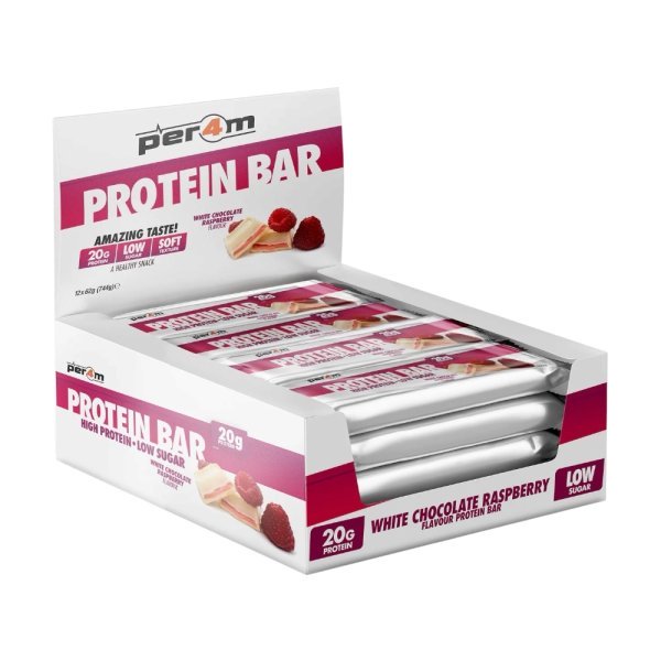 White Chocolate Raspberry Per4m Protein Bar 12x62g White Chocolate Raspberry Per4m Protein Bar 12x62g