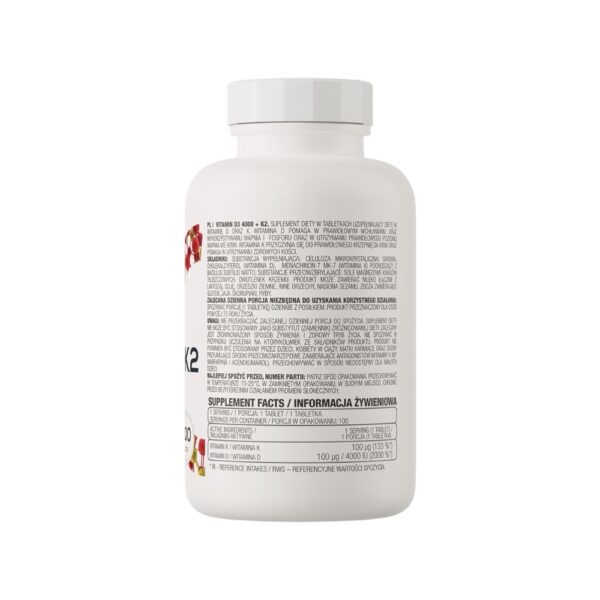 Vitamin D3 4000 K2 Ostrovit Info 100 Tabs