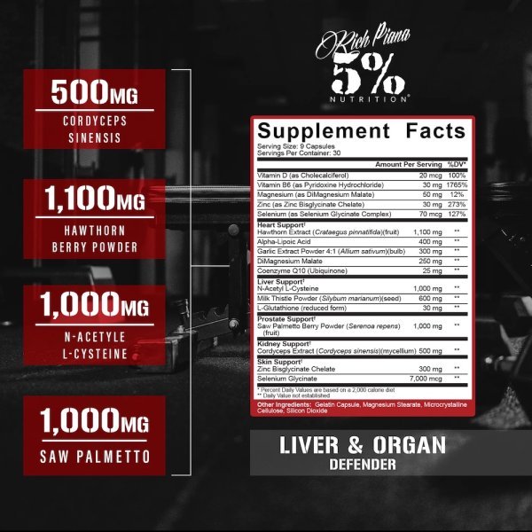 Liver Organ 5% Nutrition Info2 270 Caps