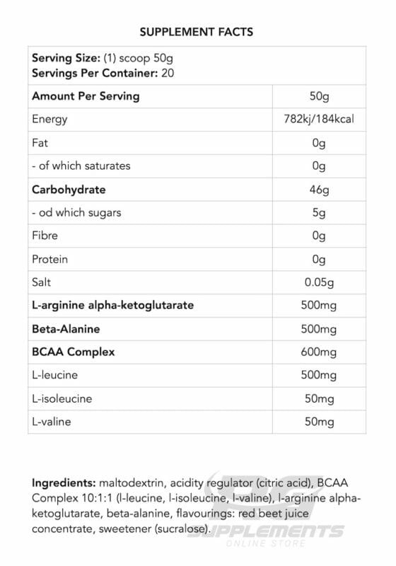 carbo fuel supplement facts rgsupplements