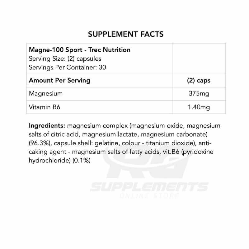 magne 100 sport trec nutrition ingredients rgsupplements