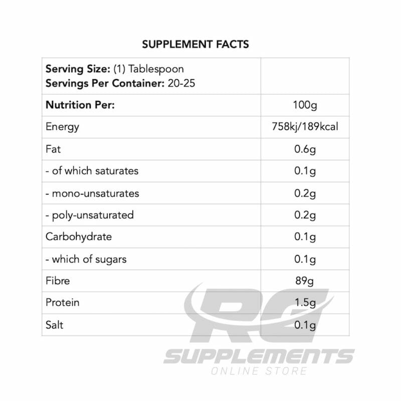 organic psyllium husk supplement facts rgsupplements