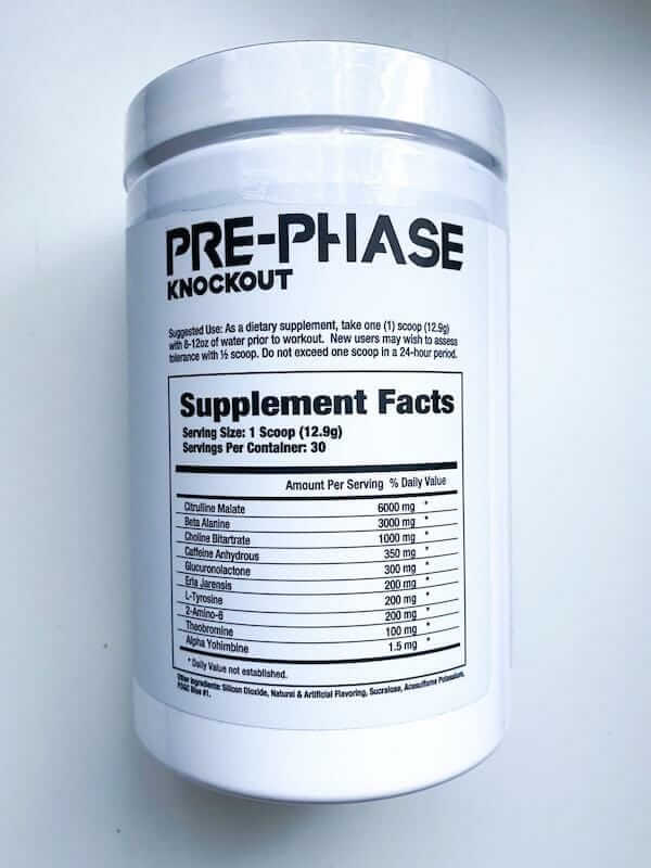 pre phase preworkout ingredients rgsupplements