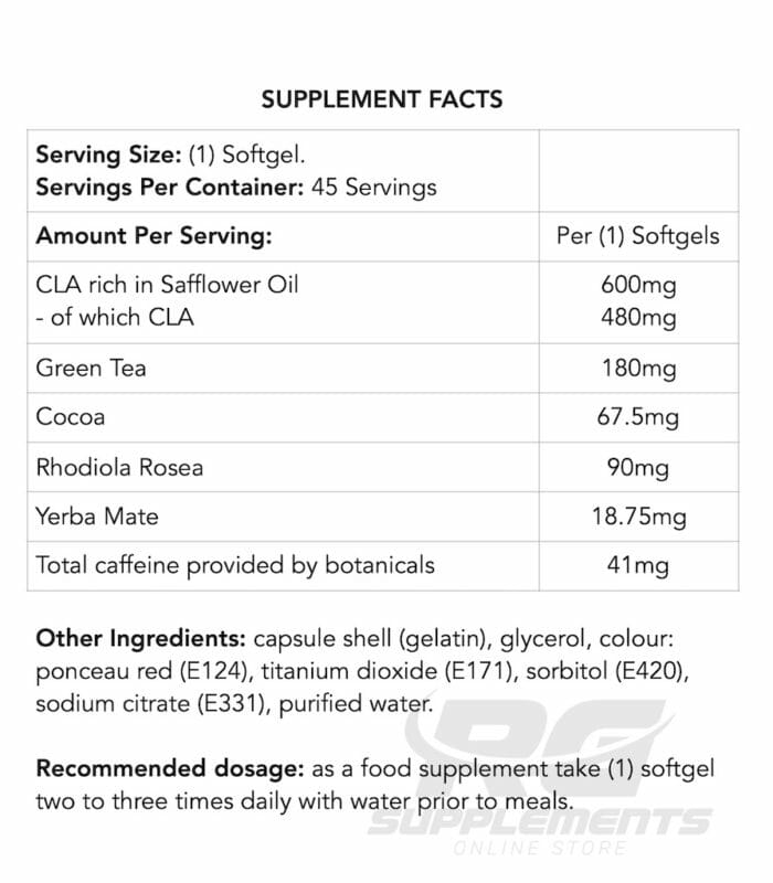 usn cla thermo 45 softgels ingredients rgsupplements