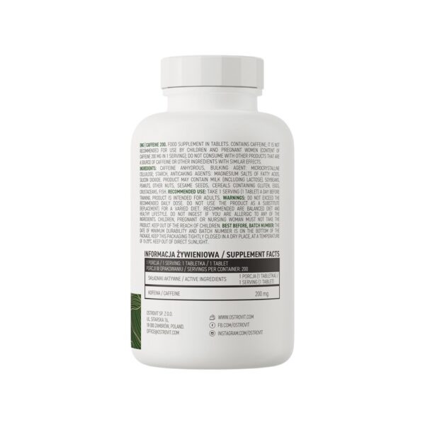 Caffeine 200mg Ostrovit Info 200 Vegan Caps