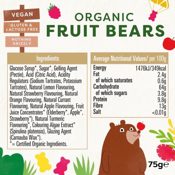 Fruit Bears Organic Biona Info 75g