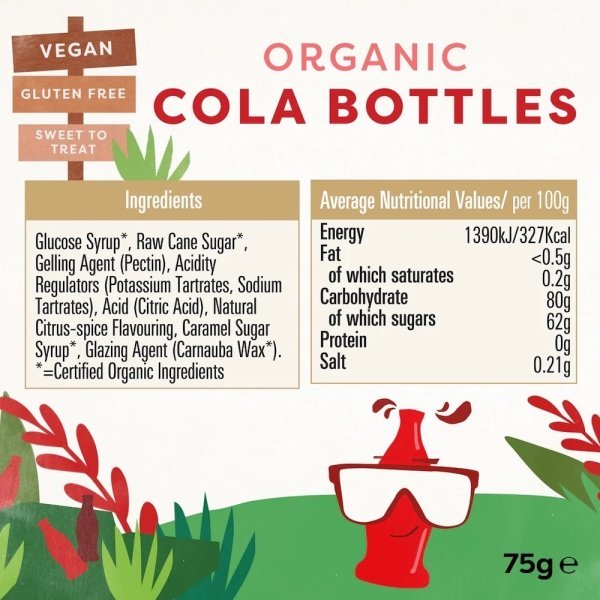 Cola Bottles Organic Biona Info 75g