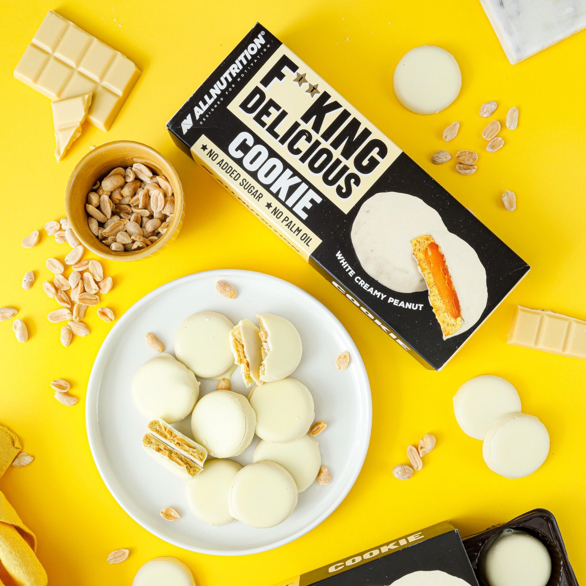 White Creamy Peanut Fitking Delicious Cookie Allnutrition Info 128g