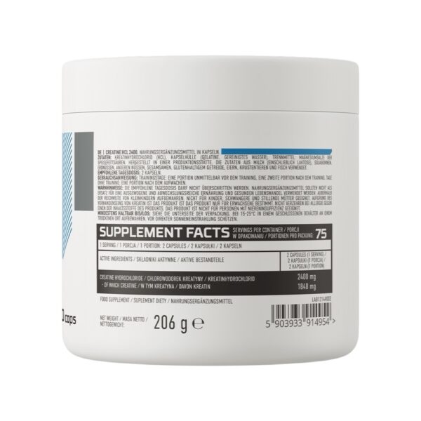 Creatine Hcl 2400 Ostrovit Info 150 Caps