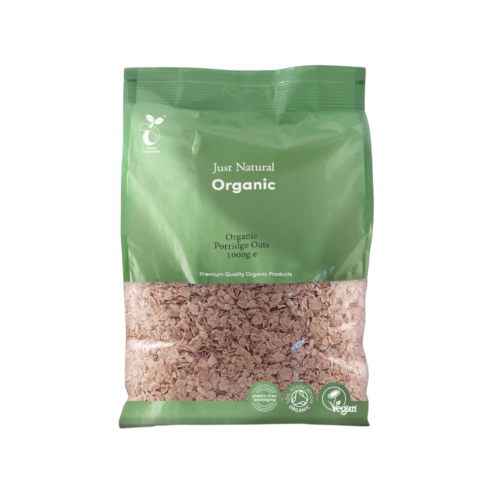 Porridge Oats Just Natural Organic New 1kg Porridge Oats Just Natural Organic New 1kg