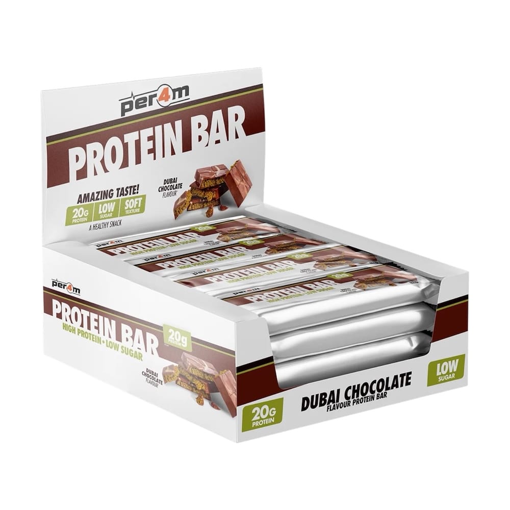 Dubai Chocolate Protein Bars Box Per4m Nutrition 12x 62g Dubai Chocolate Protein Bars Box Per4m Nutrition 12x 62g