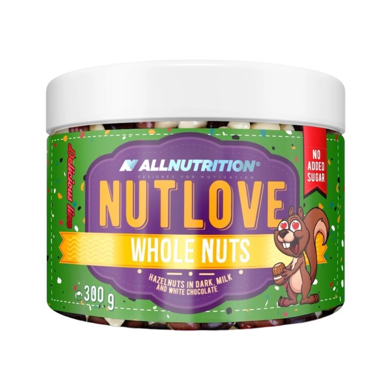 Hazelnuts In Dark Milk And White Chocolate Nutlove Whole Nuts Allnutrition 300g