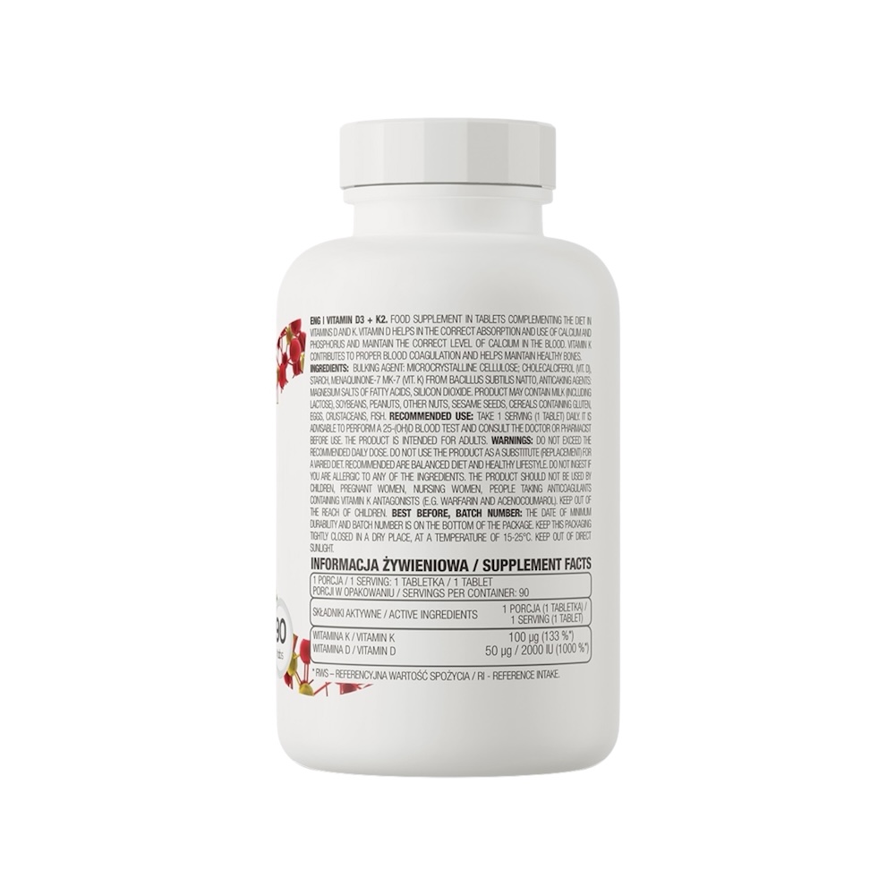 Vitamin D3 K2 Ostrovit Info 90 Tabs