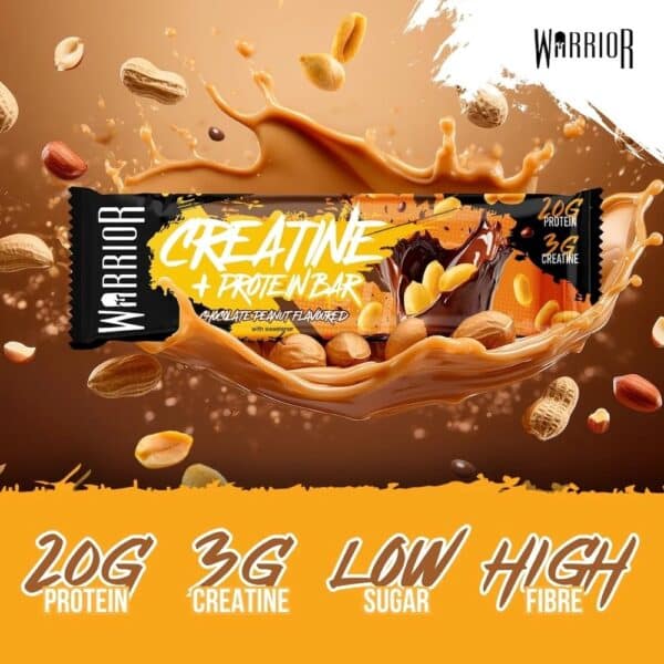 Chocolate Peanut Warrior Creatine Protein Bar Info 75g