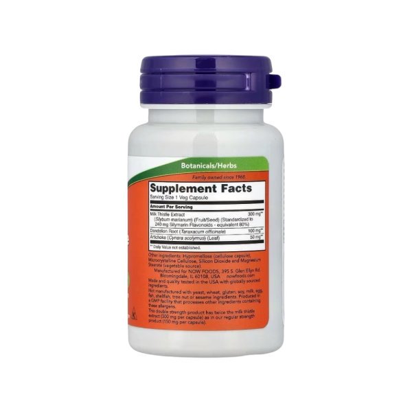 Milk Thistle Extract 300mg Now Foods 50 Veg Capsules Info