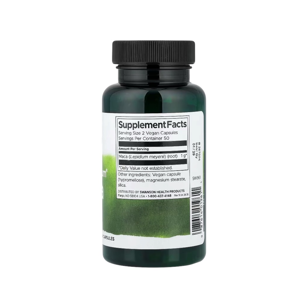 Maca 500mg Swanson New Info 100 Vegan Capsules