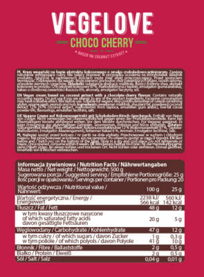 Vegelove Chocolate Cherry Ingredients