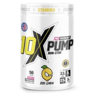 10x Pump Non Stim Pre Workout 600g Loco Limon Fitcookie.jpg