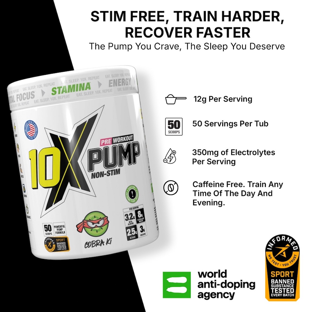 10x Athletic Pump Pre Workout Info 600g