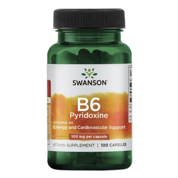 B6 Pyridoxine 100 Mg 100 Capsules Swanson.jpg