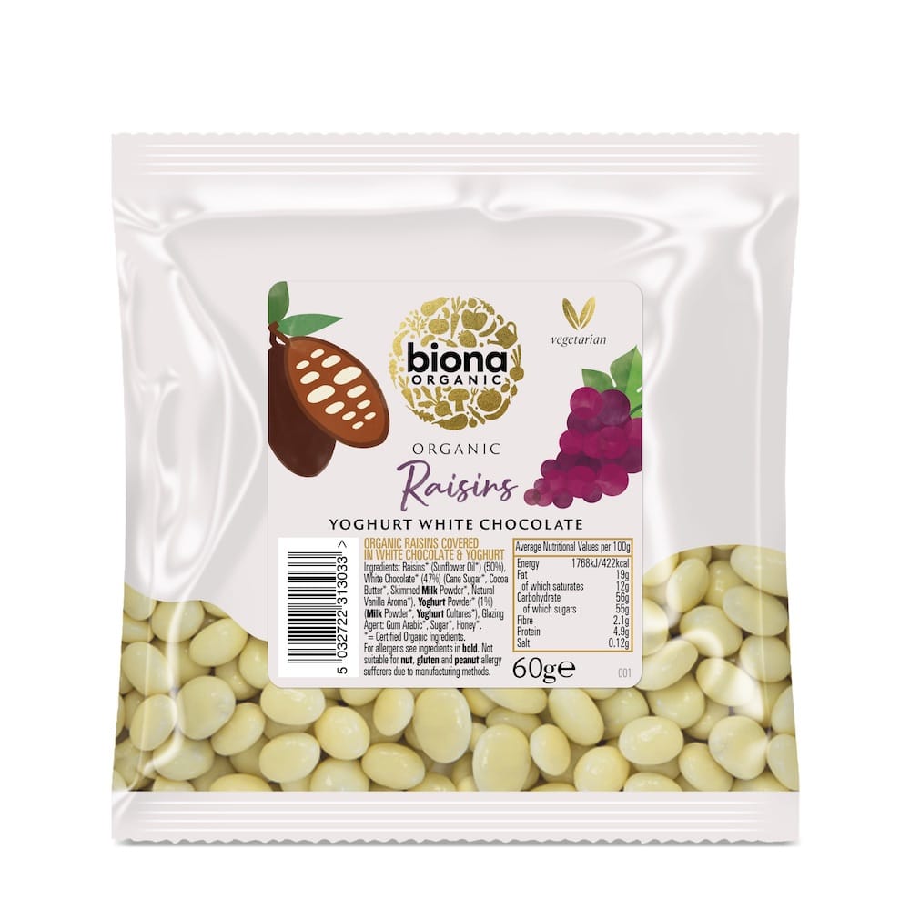 Biona Organic Raisins Yoghurt White Chocolate 60g Fitcookie Uk.jpg Biona Organic Raisins Yoghurt White Chocolate 60g Fitcookie Uk.jpg