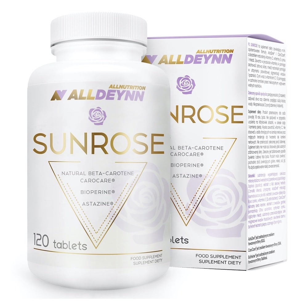 Alldeynn Sunrose Beta Carotene 120 Tablets Allnutrition Fitcookie.jpg Alldeynn Sunrose Beta Carotene 120 Tablets Allnutrition Fitcookie.jpg