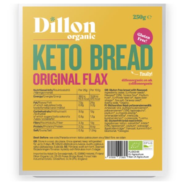 Dillon Keto Bread 250g Original Flax Fitcookie Uk.jpg