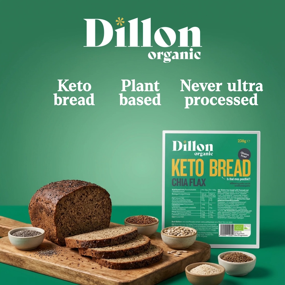 Chia Flax Keto Bread Dillon Organic Info 250g
