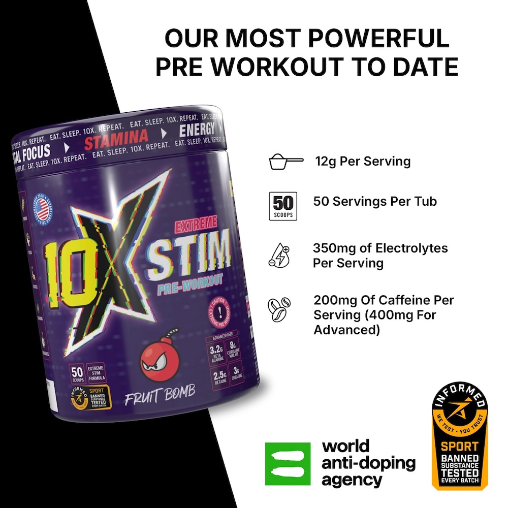 Extreme Stim Preworkout 10xathletic Info 600g