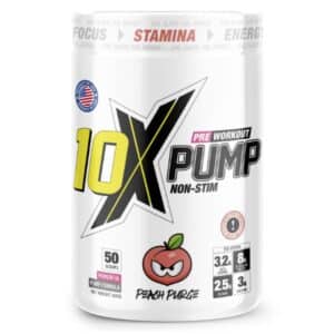 10x Pump Non Stim Pre Workout 600g Peach Purge Fitcookie 1.jpg