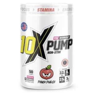 10x Pump Non Stim Pre Workout 600g Peach Purge Fitcookie.jpg