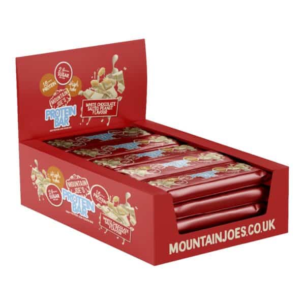 Mountain Joes Protein Bars 12x55g White Chocolate Salted Peanut