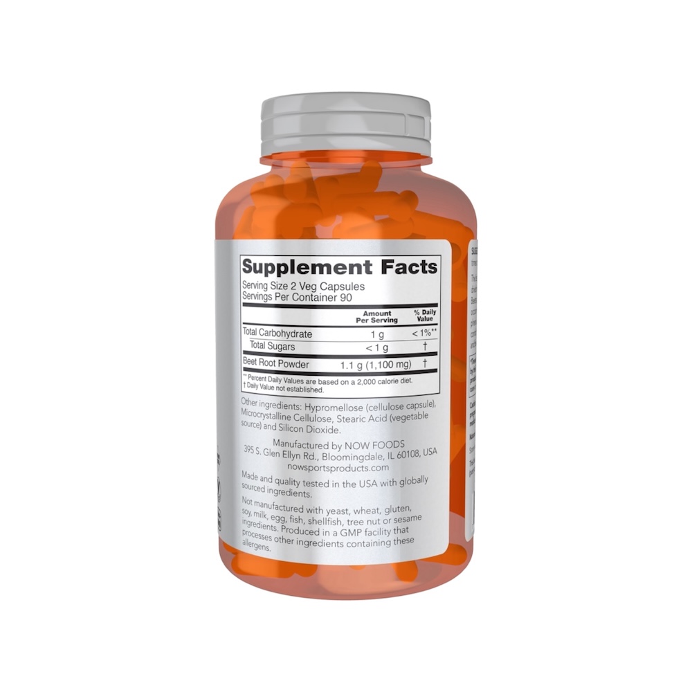 Beet Root Now Foods Info 180 Veg Capsules