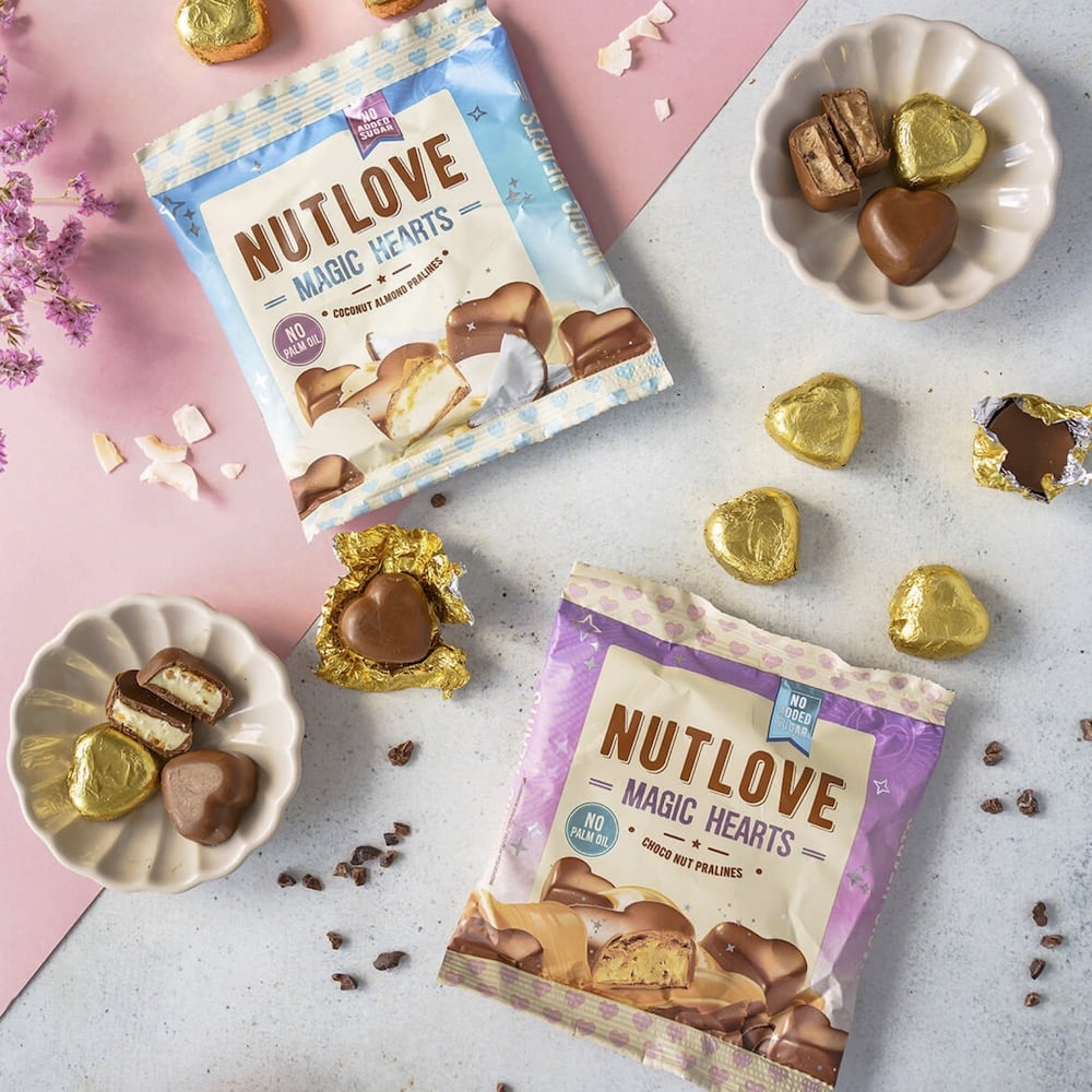 Nutlove Magic Hearts Coconut Almond Pralines No Sugar Nutlove Magic Hearts Coconut Almond Pralines No Sugar