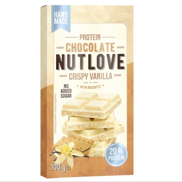 Fitcookie Nutlove Protein Chocolate 100g Crispy Vanilla With Biscuits Allnutrition