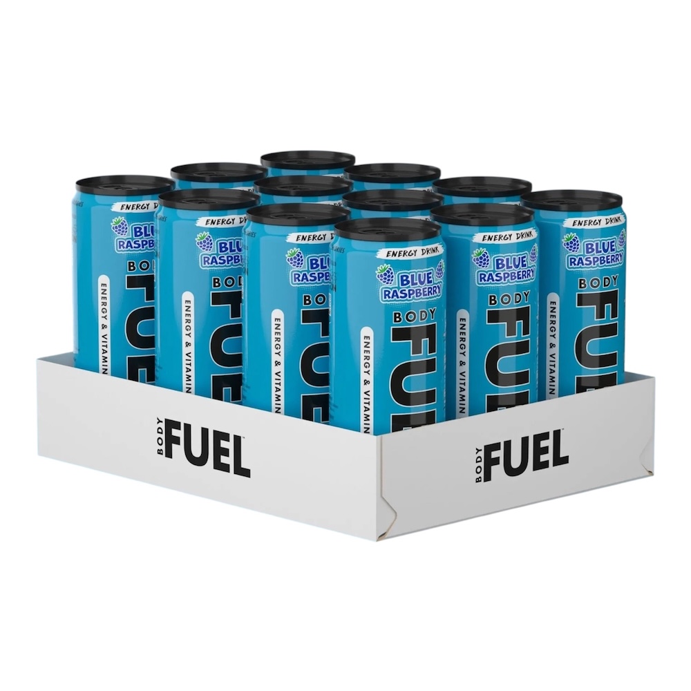 Blue Raspberry Bodyfuel Drink Can Applied Nutrition 12x330ml