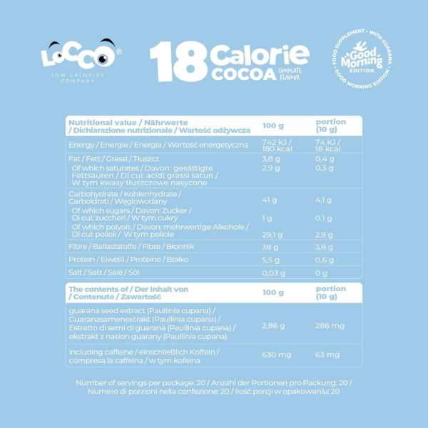 Locco Sugar Free Hot Chocolate Ingredients