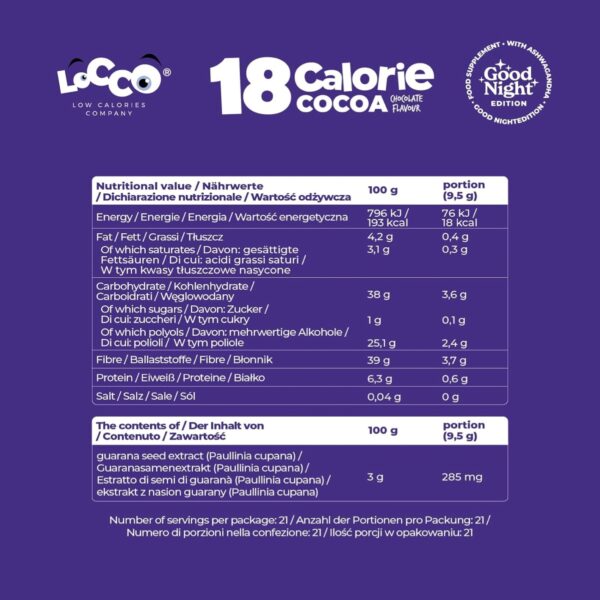 Locco Sugar Free Hot Chocolate Ashwagandha 200g