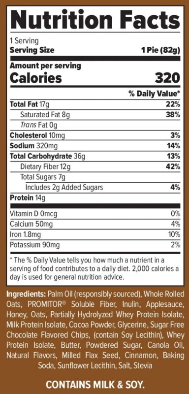 Finaflex Oatmeal Protein Pie Double Chocolate Chip Ingredients