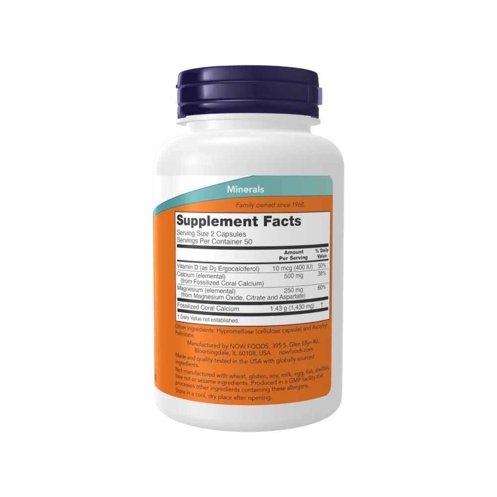 Coral Calcium Plus Now Foods Info 100 Caps