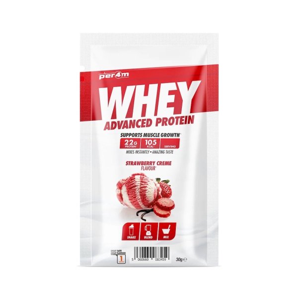 Strawberry Creme Per4m Advanced Whey Protien Sachet 30g